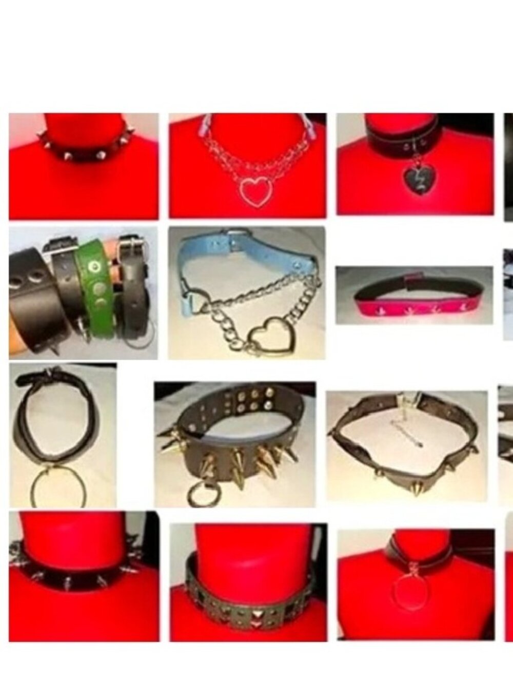 8 Chokers Necklaces Spiked Collars Gothic Punk Jewelry !